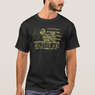 Camiseta Pai Maltês Camouflage American Flag Patrioti