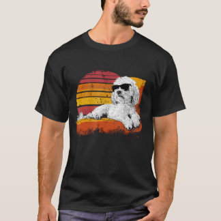 Camiseta Pai Maltês Óculos de Sol Engraçados Vintage Pais