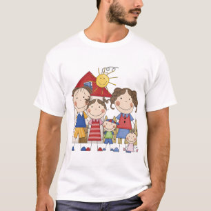 Camiseta Pai, mamã, irmã mais velha, irmão médio, Sis do