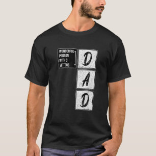 Camiseta Pai Maravilhoso de Quebra-cabeça de Palavras Cruza