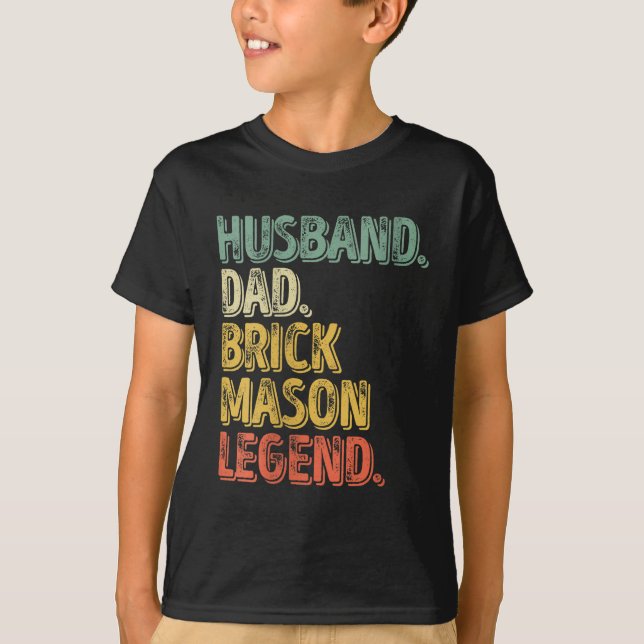 Camiseta Pai Marido Brick Mason Legend Dia de os pais Engra (Frente)