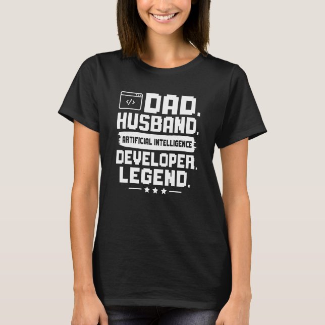 Camiseta Pai Marido Desenvolvedor de Inteligência Artificia (Frente)