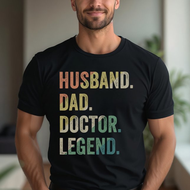 Camiseta Pai Marido Doutor Legend Engraçado Doutor (Criador carregado)