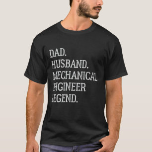 Camiseta Pai Marido Engenheiro Mecânico Lenda