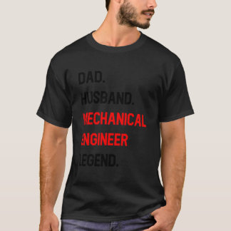 Camiseta Pai Marido Engenheiro Mecânico Lenda Emprego no Es