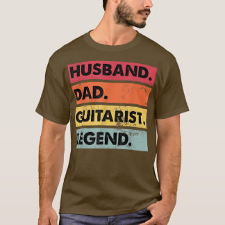 Camiseta Pai Marido, Guitarrista Legenda Engraçado Jogador