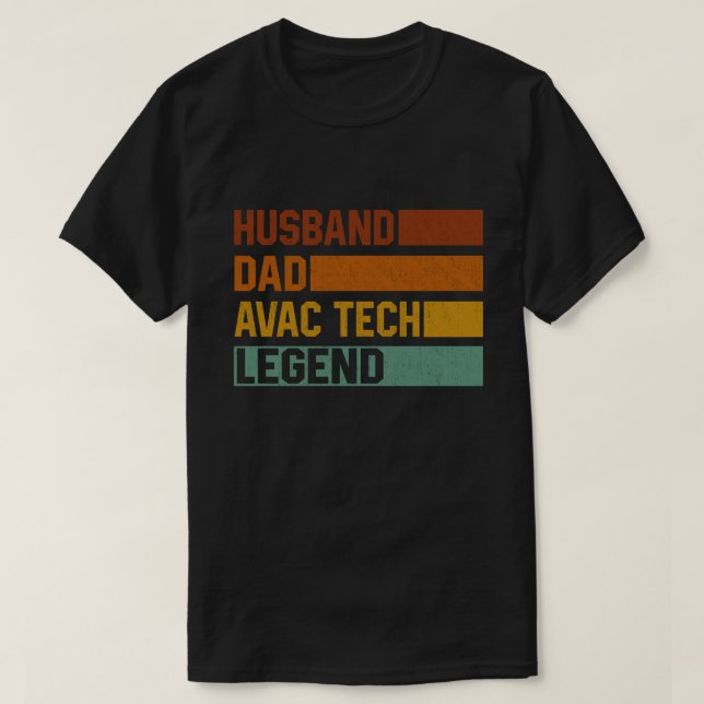 Camiseta  Pai Marido HVAC Tech Legend Funny HVAC Technicia (Frente do Design)
