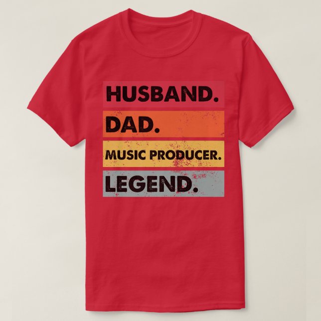 Camiseta Pai Marido Produtor De Música Fazer Bata No Criado (Frente do Design)