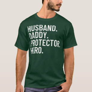 Camiseta Pai Marido Protetor Hero Dia de os pais Engraçado 