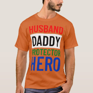 Camiseta Pai Marido Protetor Hero Dia de os pais Engraçado 