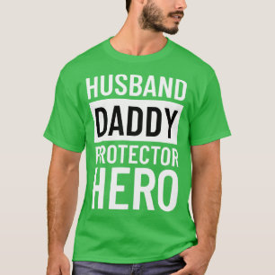 Camiseta Pai Marido Protetor Hero Dia de os pais Engraçado 