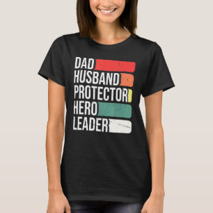 Camiseta Pai Marido Protetor Herói Líder Dia dos Pais