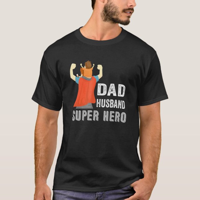 Camiseta Pai Marido Super Herói Vestindo Pai do Cabo Filho (Frente)