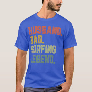 Camiseta Pai Marido Surfando Legenda Engraçado Padre Vintag