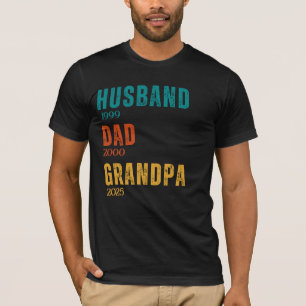 Camiseta Pai Marido Vovô Personalizado Ano Retroativo Perso