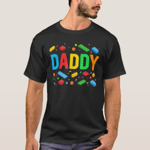 Camiseta Pai Master Builder Construindo Tijolos Família Blo