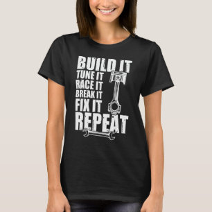 Camiseta Pai Mecânico de Mecânica Automotiva Constrói e Aju