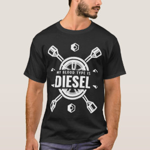 Camiseta Pai Mecânico Diesel Meu Tipo De Sangue É Diesel