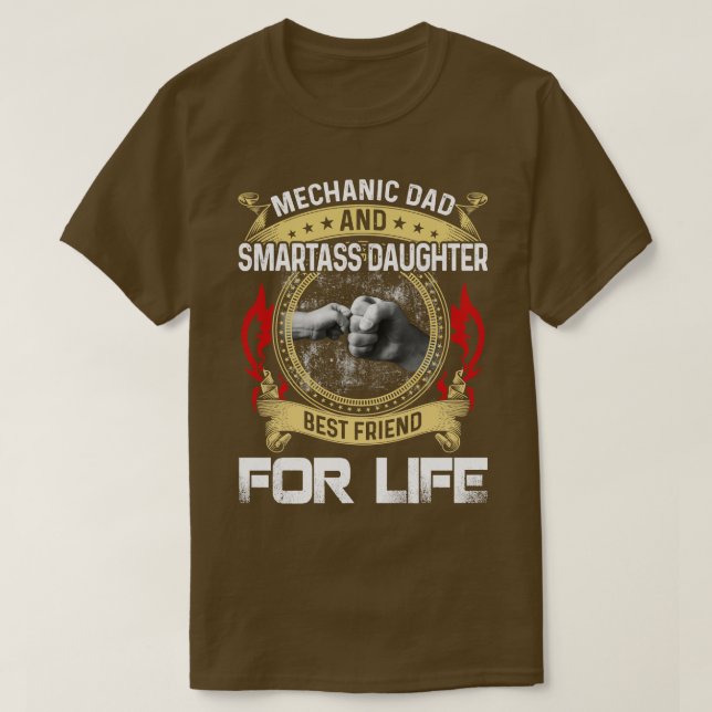 Camiseta Pai Mecânico E Filha Smartass Mais Amigo Do Mec (Frente do Design)