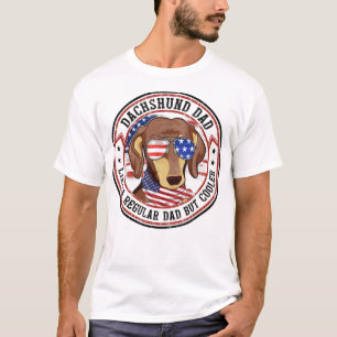Camiseta Pai Mens American Flag 4 de julho Dachshund