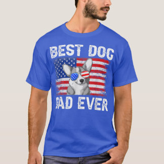 Camiseta Pai Mens Best Corgi Ever American Flag 4 de julho