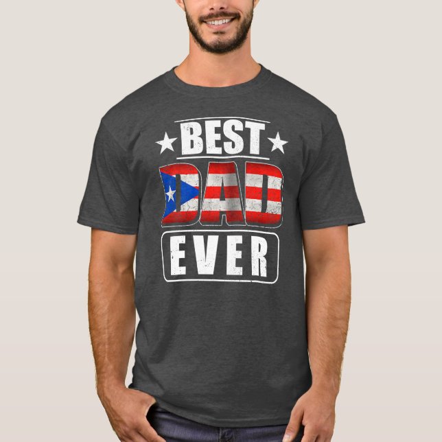 Camiseta Pai Mens Best Puerto Rico Ever Puerto Rico (Frente)