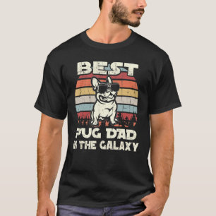 Camiseta Pai Mens Best Pug No Retro Da Galaxy Vintage