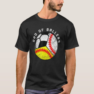 Camiseta Pai Mens De Ballers Pai De Soquete De Baseball