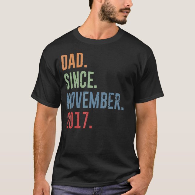 Camiseta Pai Mens Desde Novembro De 2017 (Frente)