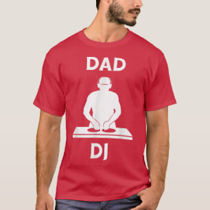 Camiseta Pai Mens DJ Turntable Music Produtor Padre Hip Ho