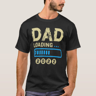 Camiseta Pai Mens Est 2022 Carregando Futuro Novo Pai Bebê