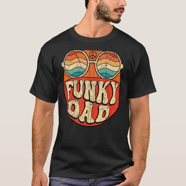 Camiseta Pai Mens Funky 70s Nostalgia estética 1970 (Frente)