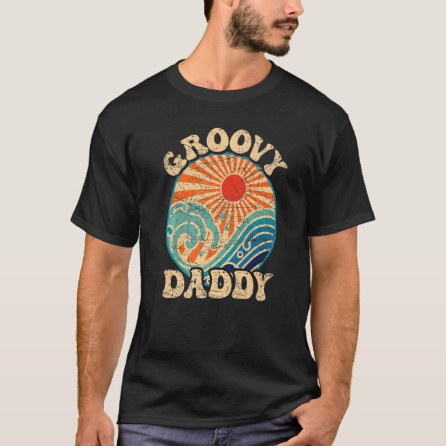 Camiseta Pai Mens Groovy 70s Nostalgia estética 1970 R (Frente)