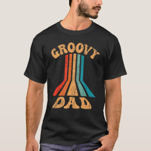 Camiseta Pai Mens Groovy da década de 70 Nostalgia estética