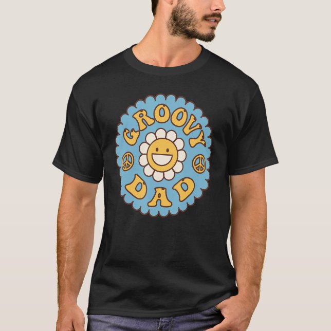 Camiseta Pai Mens Groovy da década de 70 Nostalgia estética (Frente)