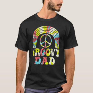 Camiseta Pai Mens Groovy da década de 70 Nostalgia estética