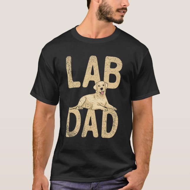 Camiseta Pai Mens Labs Labradores Cachorro de Retriever (Frente)