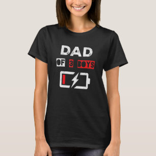 Camiseta Pai Mens Pai Baixo De Bateria De Três Rapazes Gord