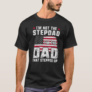 Camiseta Pai Mens Que Acelera Stepdad EUA Sinalizador Stepf