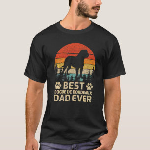 Camiseta Pai Mens Retro Vintage Best Dogue De Bordeaux