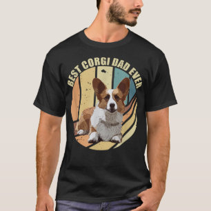 Camiseta Pai Mens Vintage Melhor Corgi Pai Ever Welsh Corgi