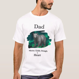 Camiseta Pai Mentor, Guia, Força e Coração Urso