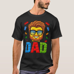 Camiseta Pai Mestre Construtor Blocos de Construção Tijolos