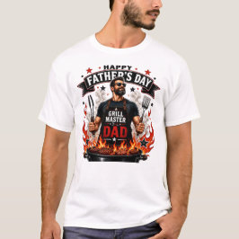 Camiseta Pai Mestre da Grelha Feliz Dia dos Pais