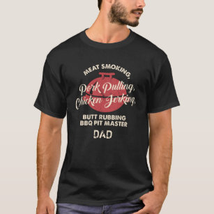 Camiseta pai-mestre do CHURRASCO de fumagem de carne de dia