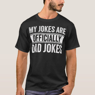 Camiseta Pai Meus Piadas São Oficialmente Piadas de Pai Eng