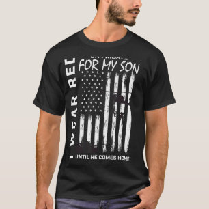 Camiseta Pai Militar Mãe Eu Visto Vermelho Na Sexta-Feira,