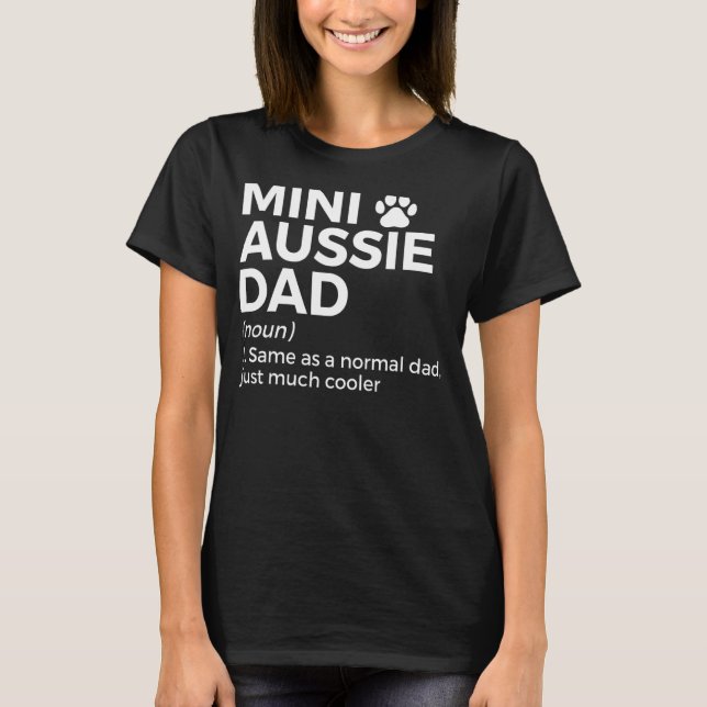 Camiseta Pai Mini Aussie Definição de Pai australiano Sheph (Frente)