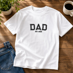 Camiseta Pai Minimalista Ano de Fundação Novo Pai