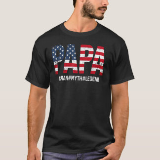 Camiseta Pai Mito Legenda Americana Bandeira Dia de os pais